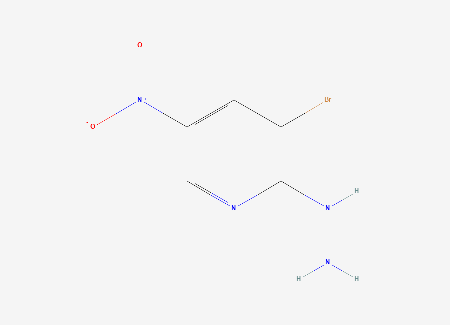 Two-dimensional chemical structure of 3-Bromo-2-hydrazinyl-5-nitropyridine