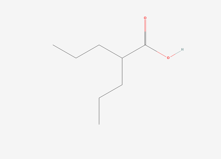 Two-dimensional chemical structure of Valproic Acid, CAS 99-66-1