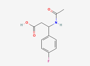 Two-dimensional chemical structure of 3-Acetamido-3-(4-fluorophenyl)propanoic acid