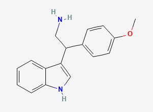 Two-dimensional chemical structure of 2-(1H-indol-3-yl)-2-(4-methoxyphenyl)ethan-1-amine