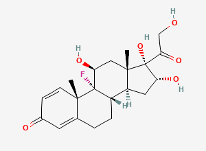 Two-dimensional chemical structure of Triamcinolone, CAS 124-94-7
