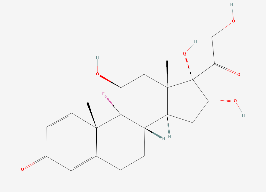 Two-dimensional chemical structure of Triamcinolone, CAS 124-94-7