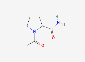 Two-dimensional chemical structure of 1-Acetyl-2-pyrrolidinecarboxamide
