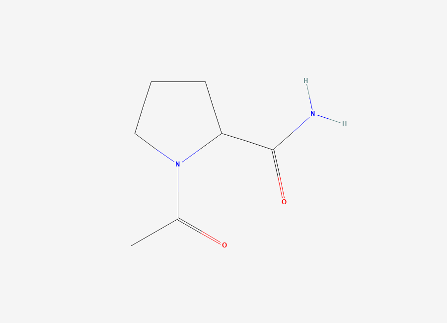 Two-dimensional chemical structure of 1-Acetyl-2-pyrrolidinecarboxamide