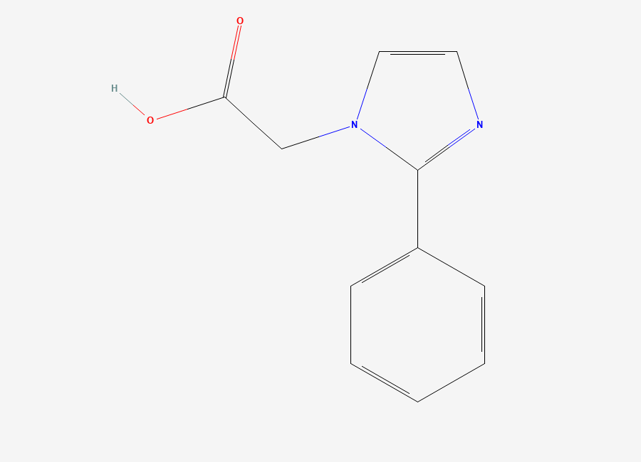 Two-dimensional chemical structure of 2-(2-Phenyl-1H-imidazol-1-yl)acetic acid
