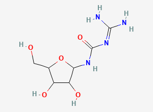 Two-dimensional chemical structure of 1-(Diaminomethylidene)-3-[3,4-dihydroxy-5-(hydroxymethyl)oxolan-2-yl]urea