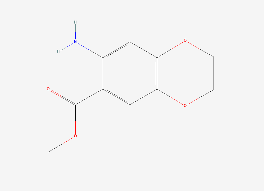 Two-dimensional chemical structure of Methyl 7-amino-2,3-dihydro-1,4-benzodioxin-6-carboxylate
