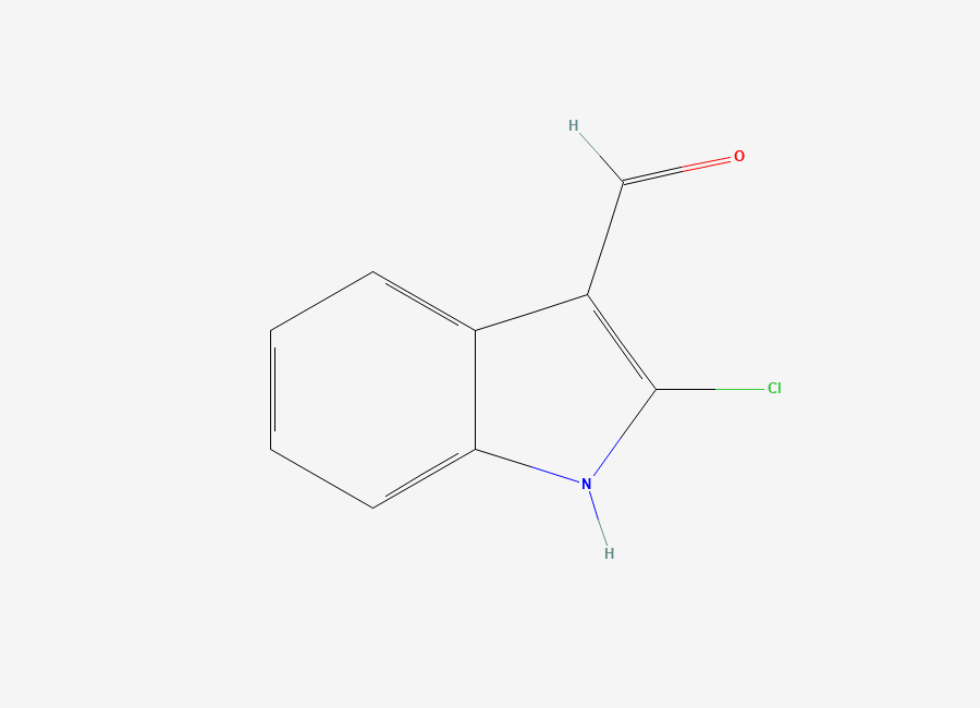 Two-dimensional chemical structure of 2-chloro-1H-indole-3-carbaldehyde