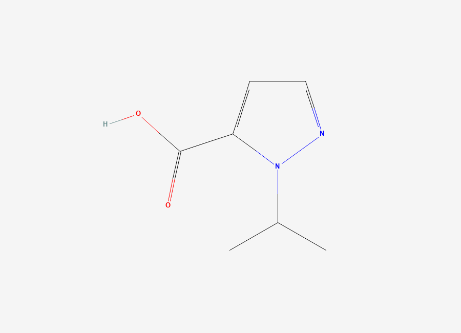 Two-dimensional chemical structure of 1-(propan-2-yl)-1H-pyrazole-5-carboxylic acid