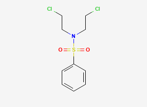 Two-dimensional chemical structure of N-benzenesulfonyl-N,N-bis(2-chloroethyl)amine, CAS 58023-19-1
