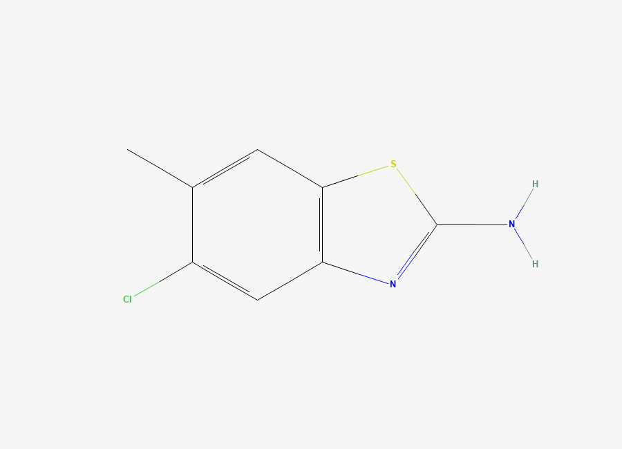 Two-dimensional chemical structure of 5-Chloro-6-methyl-1,3-benzothiazol-2-amine