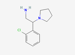 Two-dimensional chemical structure of beta-(2-Chlorophenyl)-1-pyrrolidineethanamine
