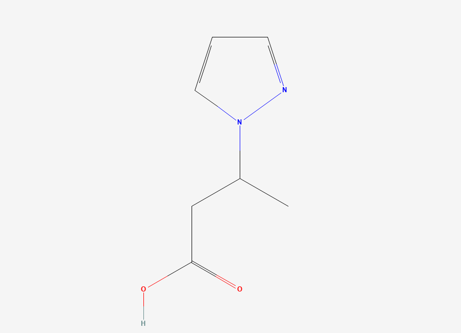Two-dimensional chemical structure of 3-(1H-Pyrazol-1-yl)butanoic acid
