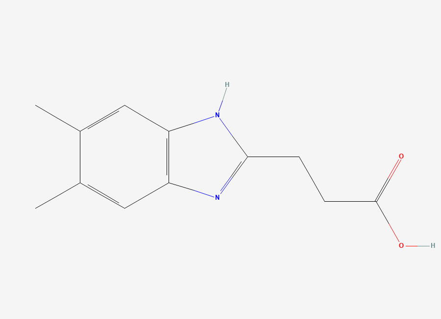 Two-dimensional chemical structure of 3-(5,6-dimethyl-1H-benzimidazol-2-yl)propanoic acid