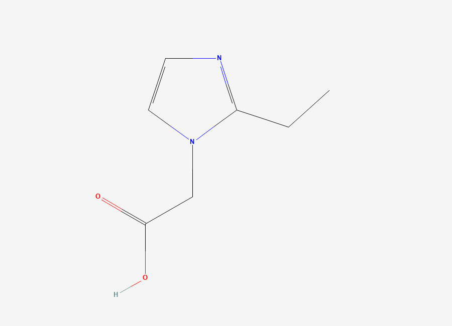 Two-dimensional chemical structure of 2-(2-Ethyl-1H-imidazol-1-yl)acetic acid