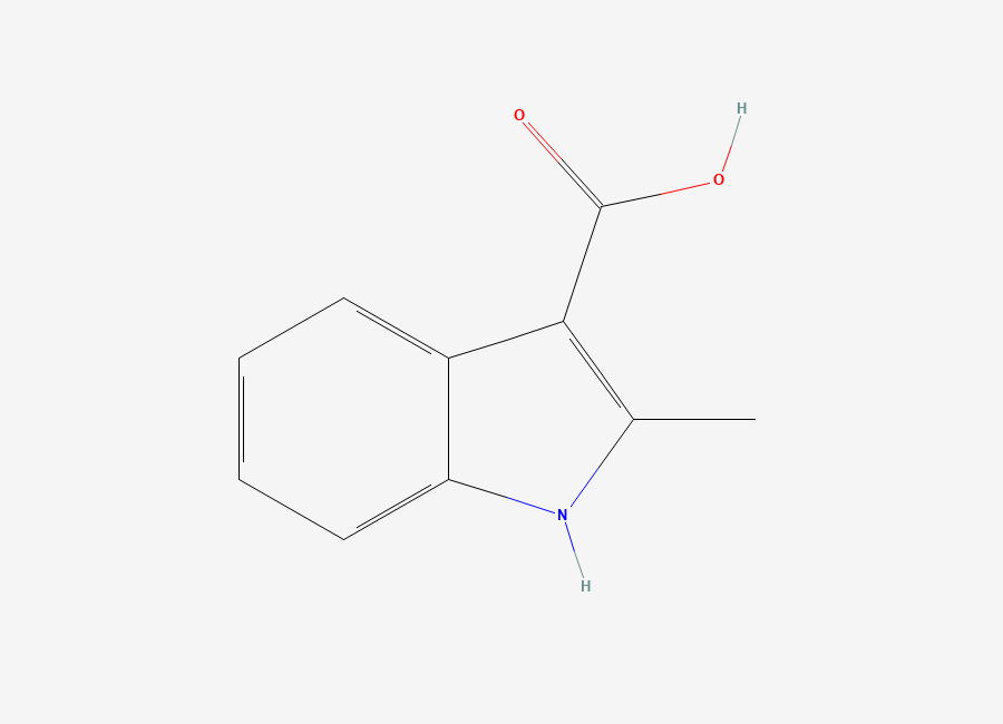 Two-dimensional chemical structure of 2-Methyl-1H-indole-3-carboxylic acid