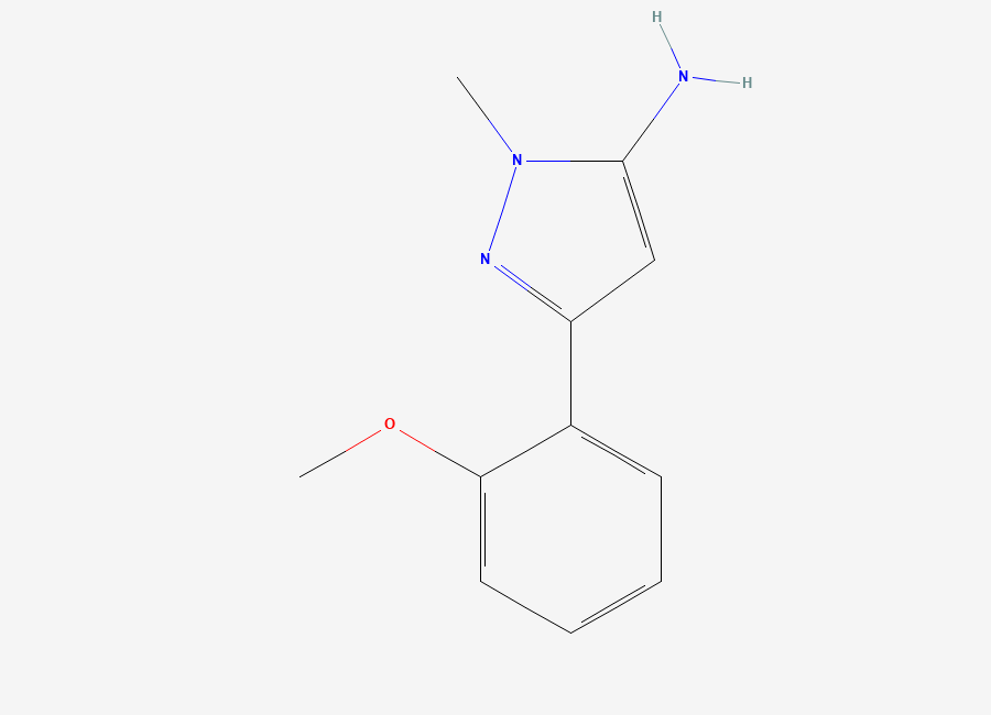 Two-dimensional chemical structure of 3-(2-Methoxyphenyl)-1-methyl-1H-pyrazol-5-amine
