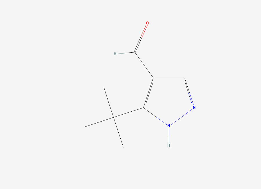 Two-dimensional chemical structure of 3-tert-butyl-1H-pyrazole-4-carbaldehyde