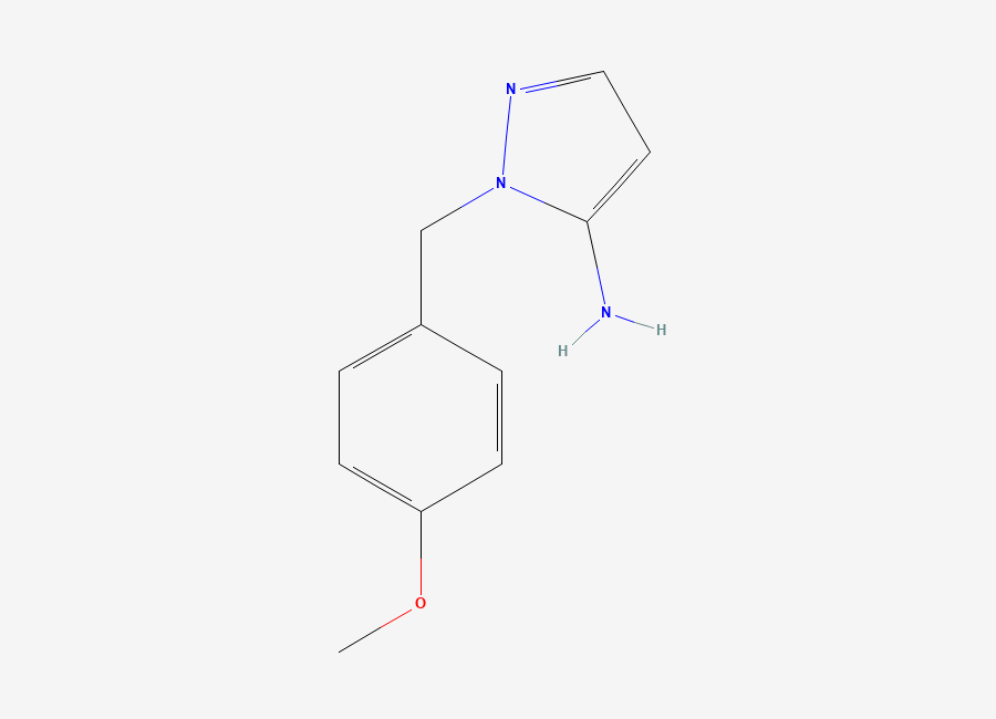 Two-dimensional chemical structure of 1-((4-methoxyphenyl)methyl)-1H-pyrazol-5-amine