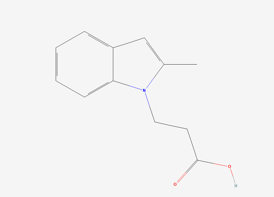Two-dimensional chemical structure of 3-(2-Methyl-1H-indol-1-yl)propanoic acid
