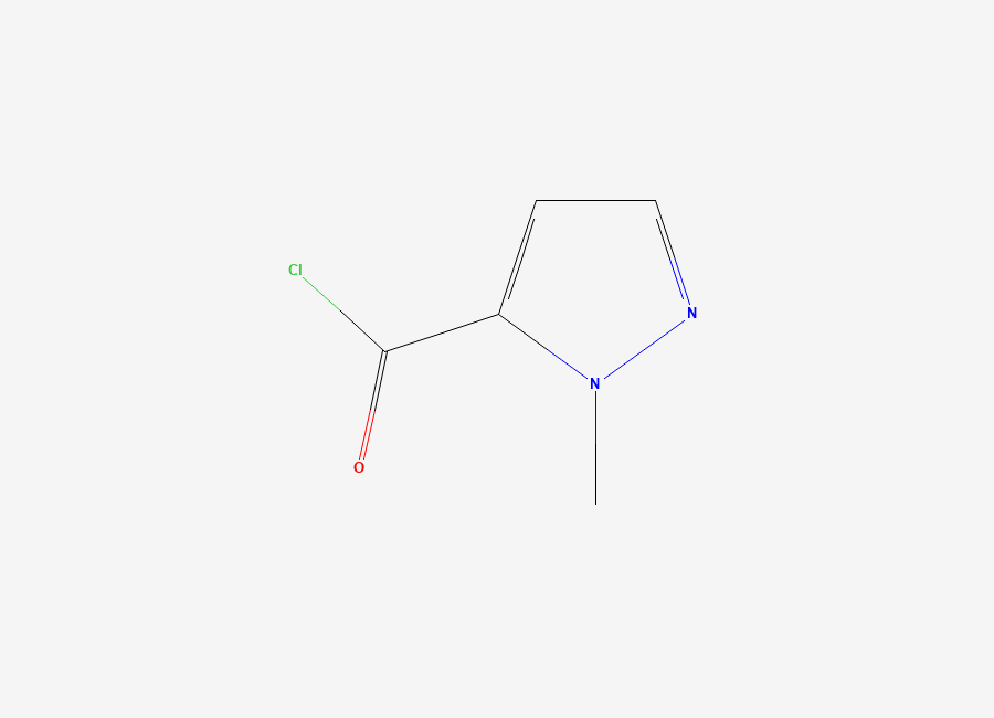 Two-dimensional chemical structure of 1-methyl-1H-pyrazole-5-carbonyl chloride