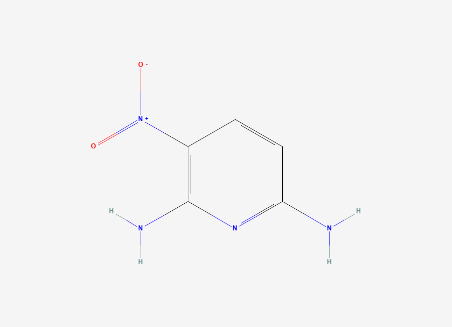 Two-dimensional chemical structure of 2,6-Diamino-3-nitropyridine
