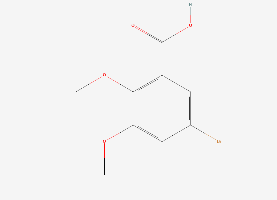 Two-dimensional chemical structure of 5-Bromo-2,3-dimethoxybenzoic acid