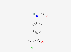 Two-dimensional chemical structure of N-[4-(2-chloropropanoyl)phenyl]acetamide