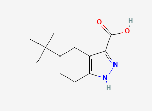 Two-dimensional chemical structure of 5-tert-butyl-4,5,6,7-tetrahydro-1H-indazole-3-carboxylic acid