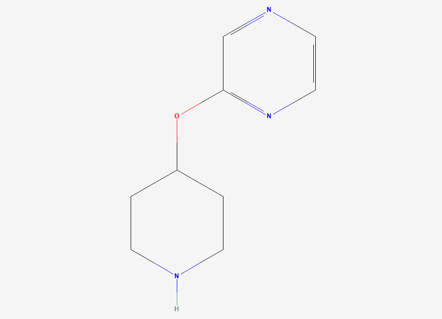 Two-dimensional chemical structure of 2-(Piperidin-4-yloxy)pyrazine