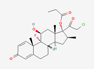 Two-dimensional chemical structure of Clobetasol Propionate, CAS 25122-46-7