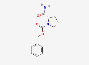 Two-dimensional chemical structure of Benzyl 2-carbamoylpyrrolidine-1-carboxylate