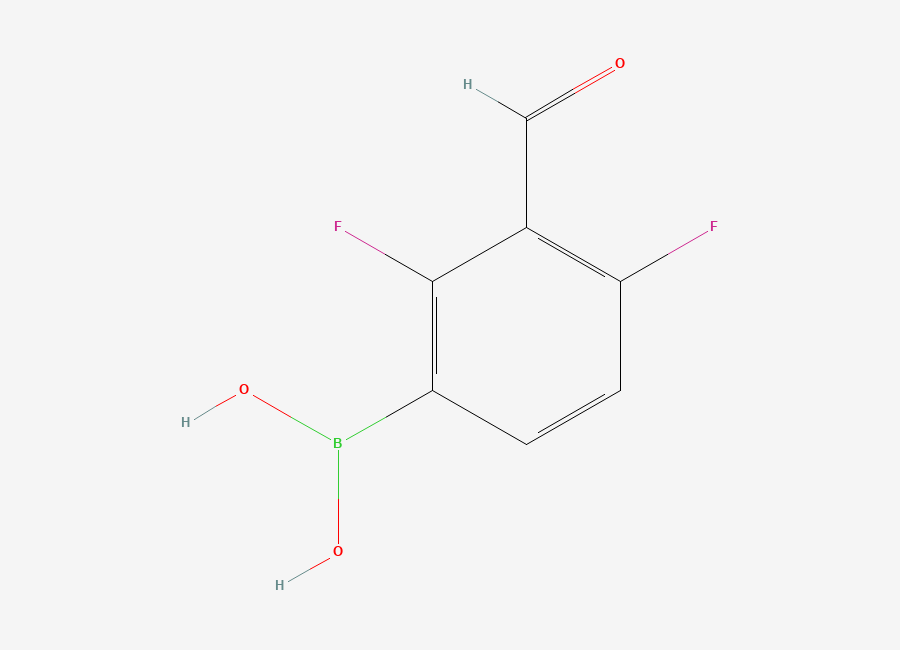 Two-dimensional chemical structure of 2,4-Difluoro-3-formylphenylboronic acid