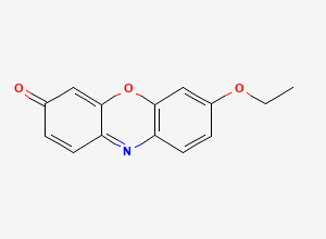 Two-dimensional chemical structure of 7-Ethoxy Resorufin / Resorufin Ethyl Ester, CAS 5725-91-7