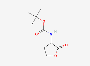 Two-dimensional chemical structure of tert-Butyl (tetrahydro-2-oxo-3-furanyl)carbamate