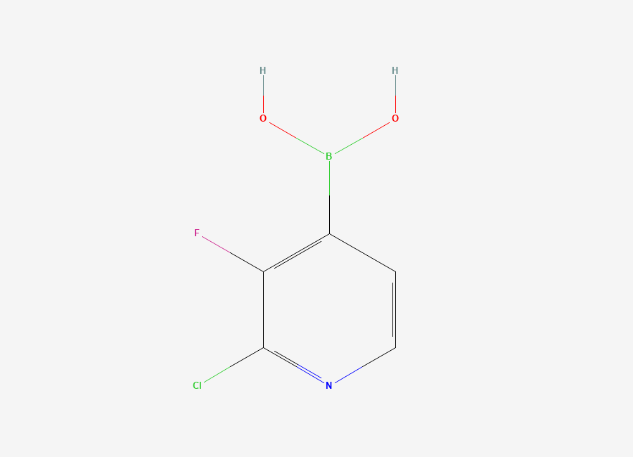 Two-dimensional chemical structure of 2-Chloro-3-fluoropyridine-4-boronic acid