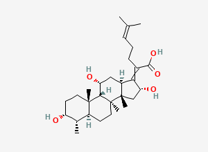 Two-dimensional chemical structure of 16-Epi-deacetyl-fusidic Acid