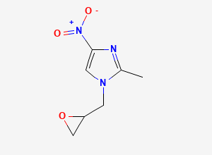 Two-dimensional chemical structure of 1H-Imidazole, 2-methyl-4-nitro-1-(oxiranylmethyl), CAS 16773-51-6
