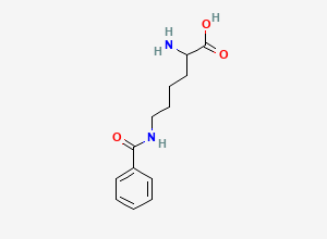 Two-dimensional chemical structure of 2-Amino-6-benzamidohexanoic acid