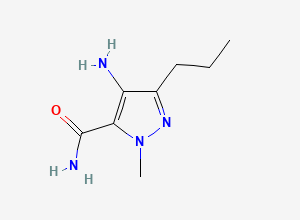 Two-dimensional chemical structure of 4-amino-1-methyl-3-propyl-1H-pyrazole-5-carboxamide