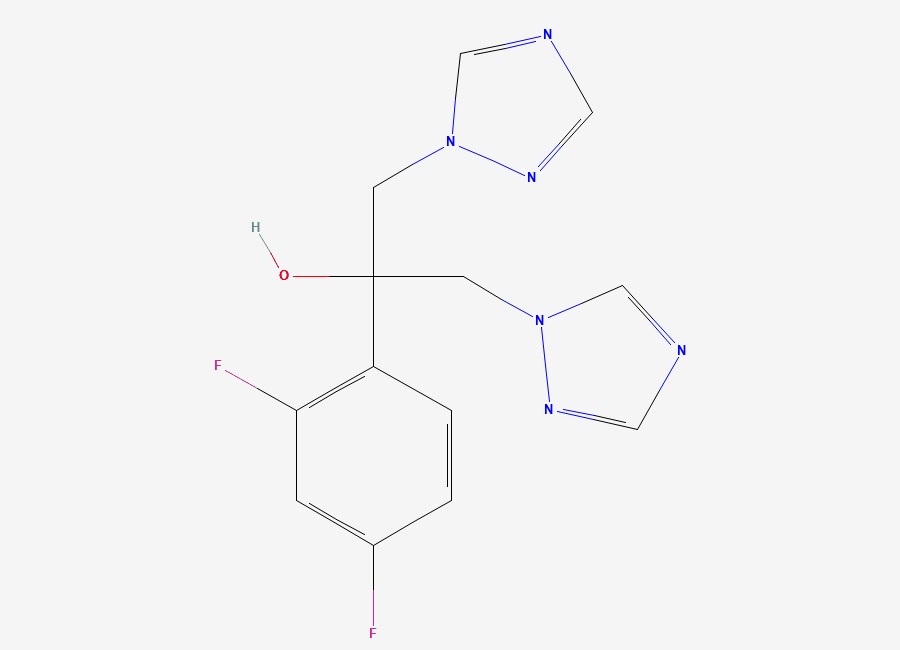 Two-dimensional chemical structure of Fluconazole, CAS 86386-73-4
