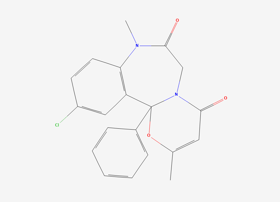 Two-dimensional chemical structure of Ketazolam, CAS 27223-35-4