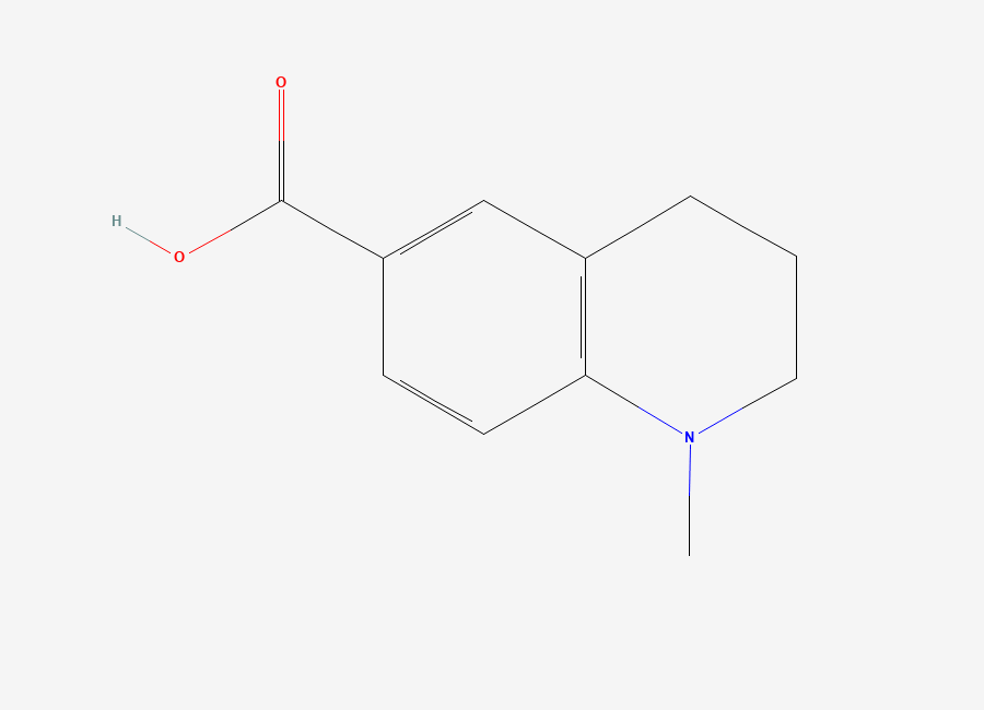 Two-dimensional chemical structure of 1-Methyl-1,2,3,4-tetrahydroquinoline-6-carboxylic acid