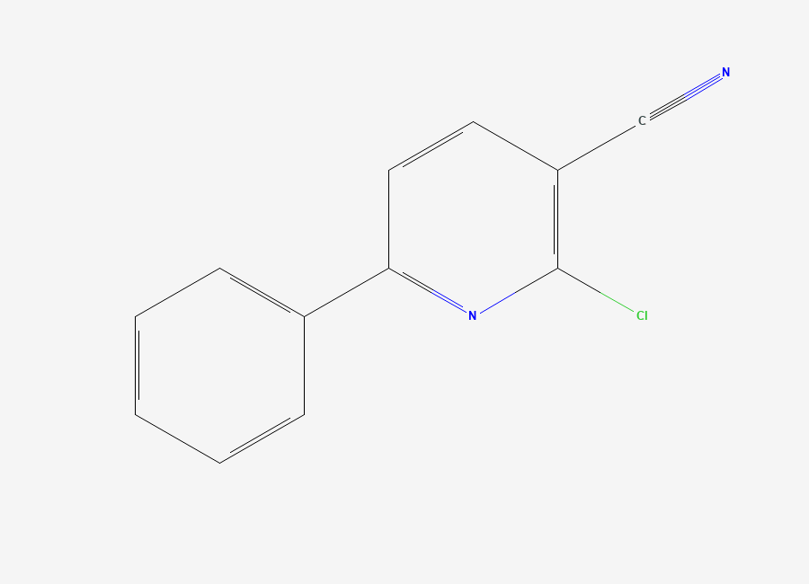 Two-dimensional chemical structure of 2-Chloro-6-phenylnicotinonitrile