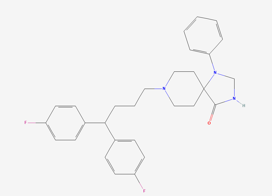 Two-dimensional chemical structure of Fluspirilene, CAS 1841-19-6