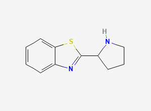 Two-dimensional chemical structure of 2-(Pyrrolidin-2-yl)-1,3-benzothiazole