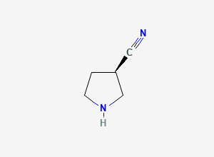 Two-dimensional chemical structure of (R)-pyrrolidine-3-carbonitrile