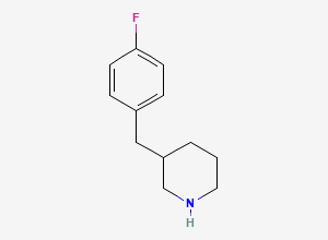 Two-dimensional chemical structure of 3-(4-Fluorobenzyl)piperidine