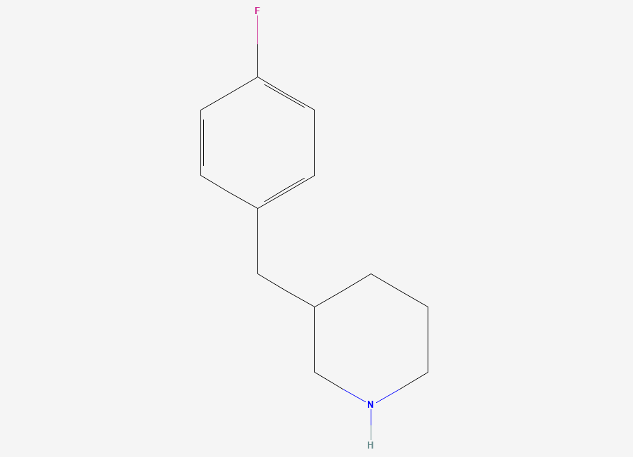 Two-dimensional chemical structure of 3-(4-Fluorobenzyl)piperidine