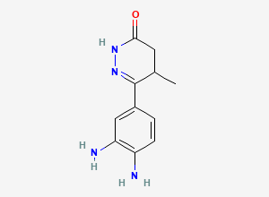 Two-dimensional chemical structure of 6-(3,4-Diaminophenyl)-5-methyl-4,5-dihydropyridazin-3(2H)-one, CAS 74150-02-0